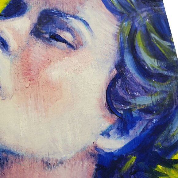 “Femme” Original Oil Painting by Robin White - Oil on Wood Panel 6 x12 x.75" - Picture 3 of 7